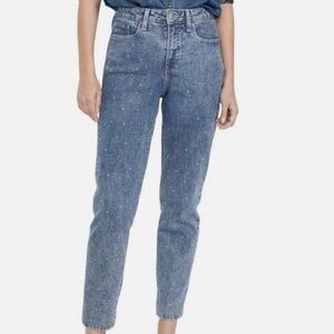 Old Navy High Waist OG Straight Rhinestone Embellished Ankle Jeans Size 12 P